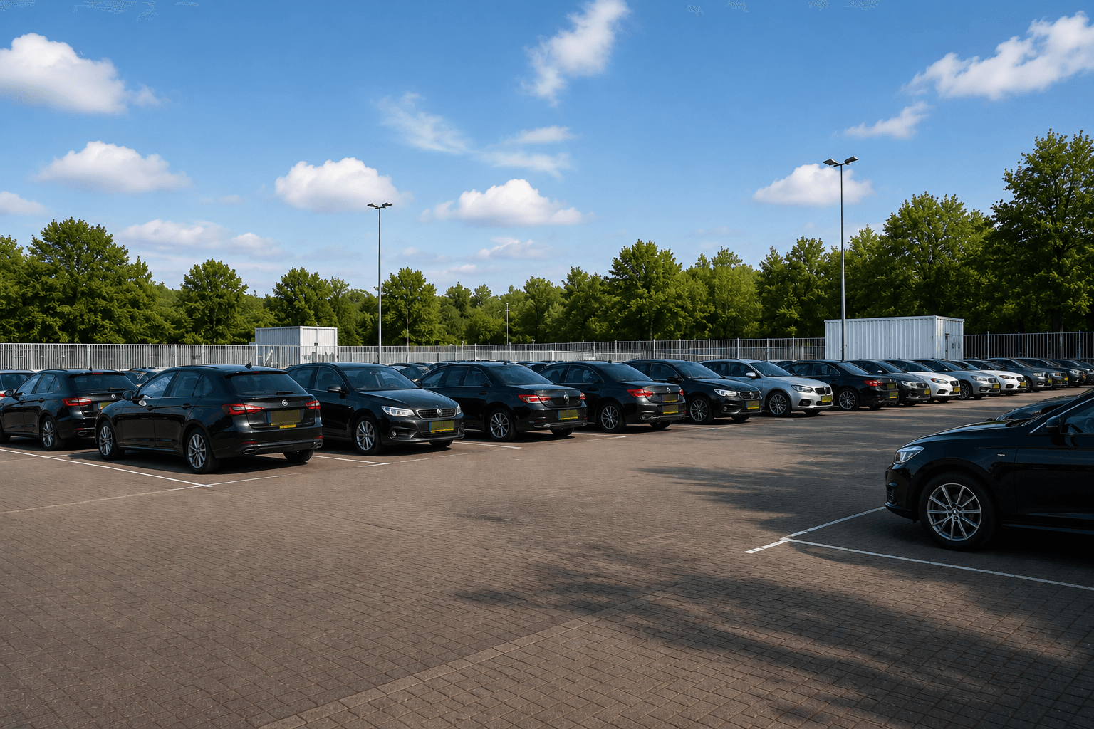 Beveiligd parkeerterrein van ParkPilot nabij Eindhoven Airport
